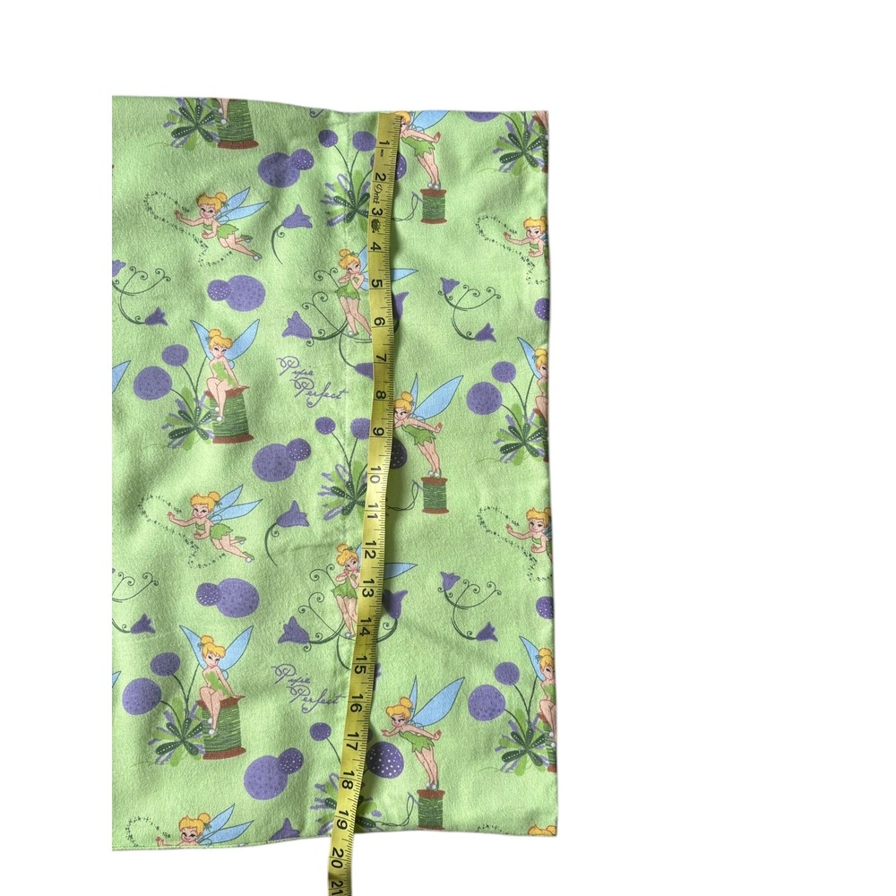 Disney Tinker Bell Pillowcase Green Fairy Print Handmade Standard Size - Picture 6 of 6